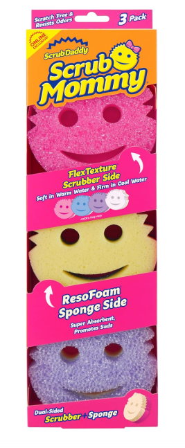 Scrub Mommy Dual-Sided Non-Scratch Cleaning Sponges (3-Pack)