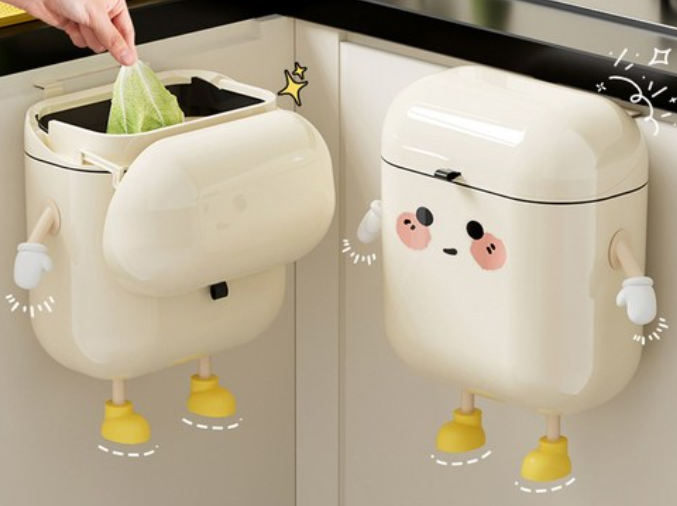주방 음식물 냄새 차단 걸이식 쓰레기통 욕실 공중부양 휴지통 싱크대 쓰레기통